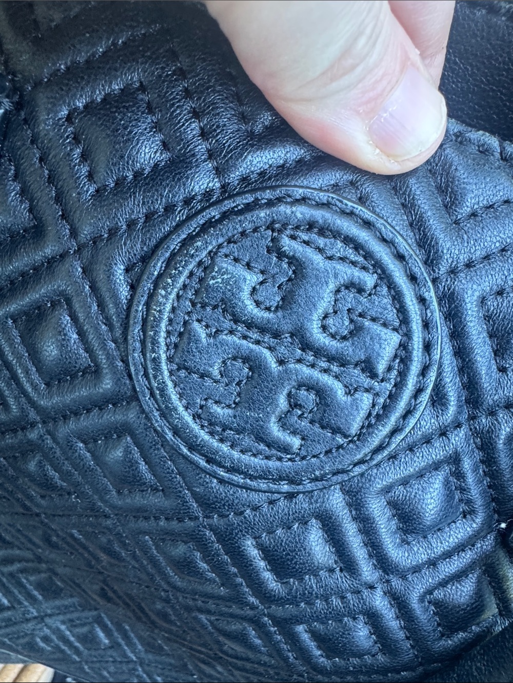 Tory Burch Black Quilted Satchel with Gold Chain-Trim - Picture 10 of 11